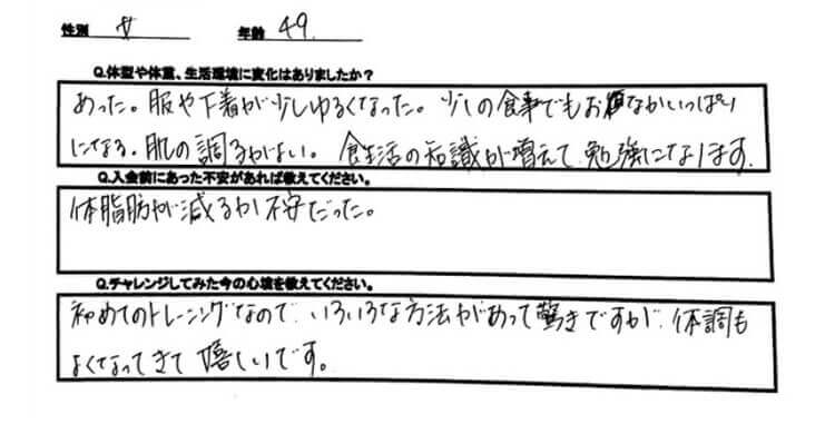 お客様アンケート結果