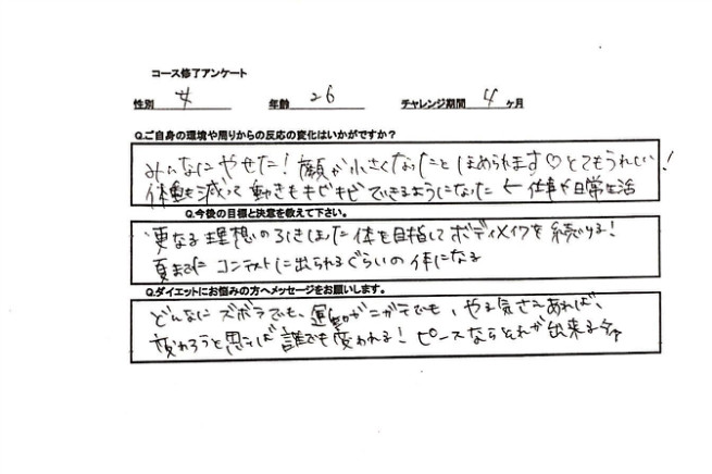 自分が変われば周囲の反応も変わります。頑張りに対しての評価は更なるモチベーションと変化を生み出します。