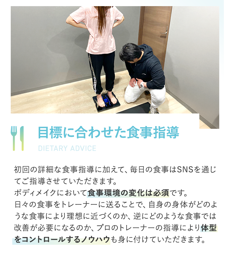 だから変われるピースメソッド　2.目標に合わせた食事指導